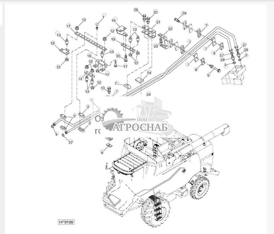 Reel Fore-And-Aft Hydraulic Lines, LH Side (Optional) 9550 ( 